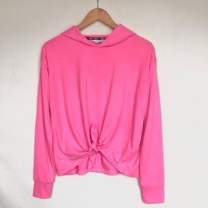 CALVIN KLEIN Sweater Size S Relaxed Fit Hooded Front Tie Outdoor